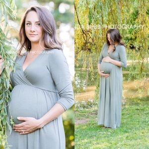 Sage Green Maternity Maxi